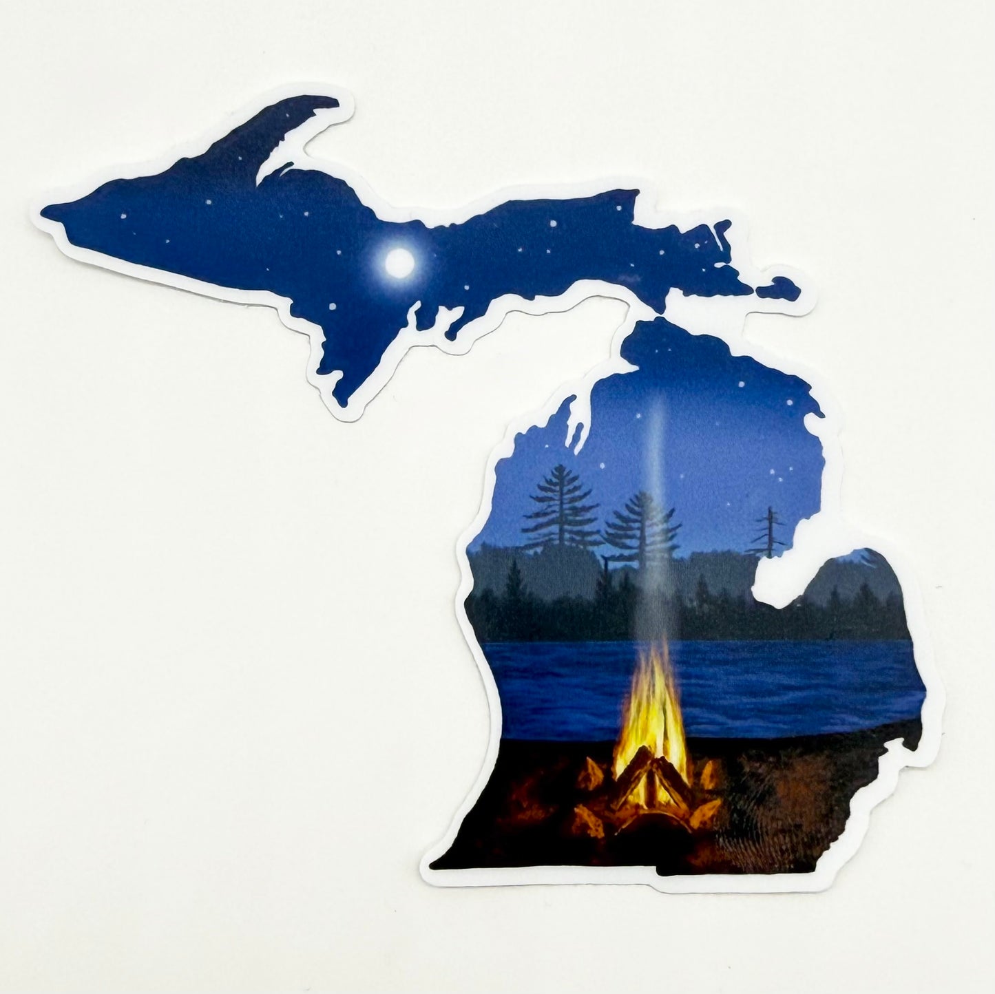 Michigan Campfire Vinyl Sticker
