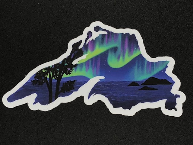 Lake Superior Northern Lights Vinyl Sticker