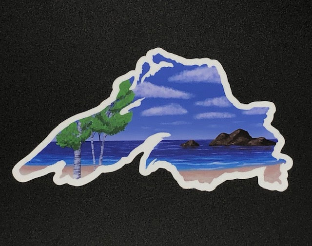 Lake Superior Beach Scene Vinyl Sticker