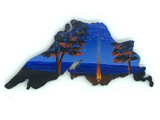 Lake Superior with Campfire Magnet