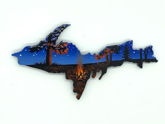 U.P. Campfire Hand Painted Magnet 1