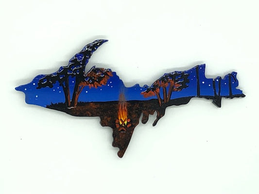 U.P. Campfire Hand Painted Magnet 2