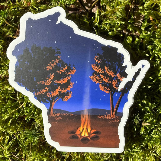 Wisconsin Camp Fire Vinyl Sticker