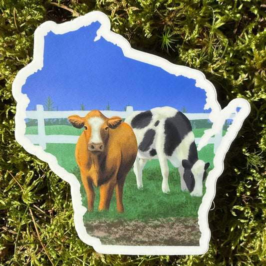 Wisconsin Cows Vinyl Sticker