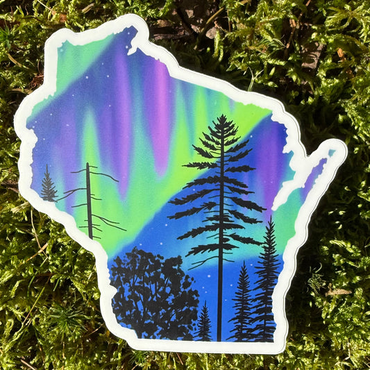 Wisconsin Northern Lights Vinyl Sticker