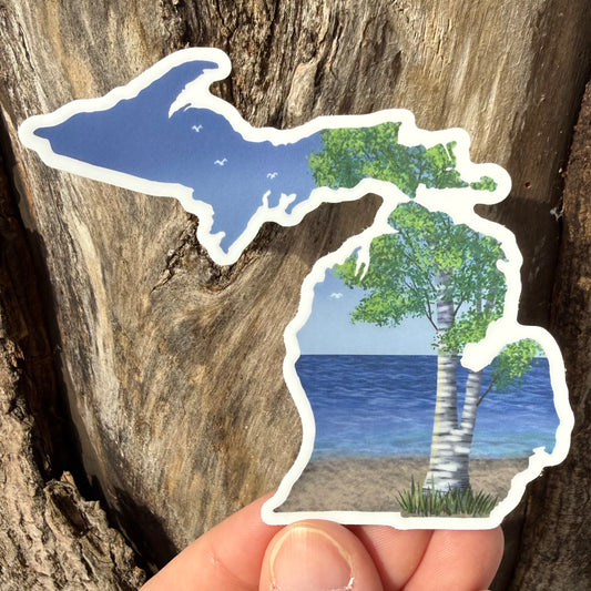 Michigan Beach Vinyl Sticker