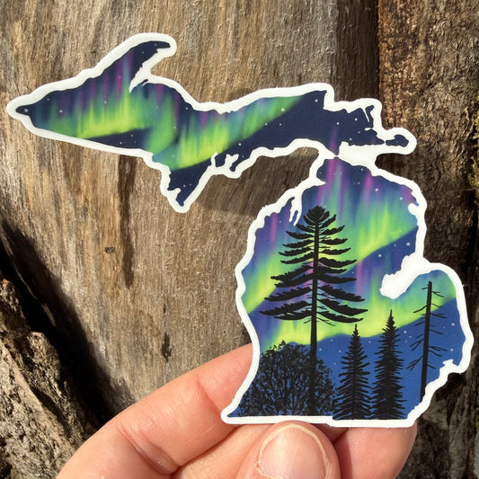 Michigan Northern Lights Vinyl Sticker