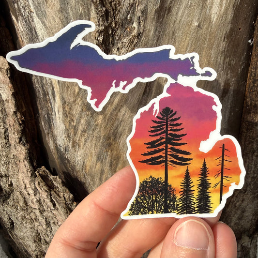 Michigan Sunset Vinyl Sticker