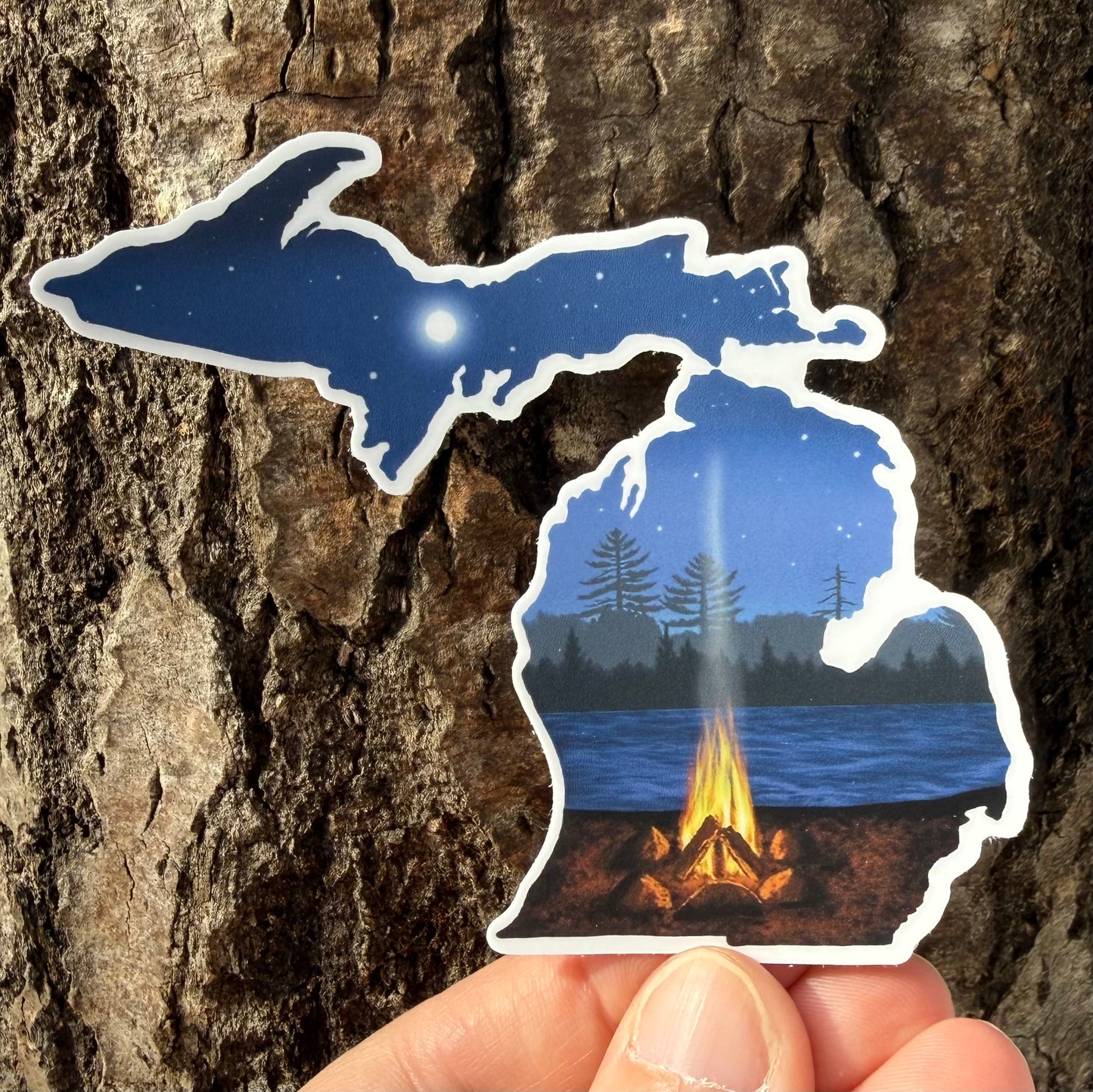 Michigan Campfire Vinyl Sticker